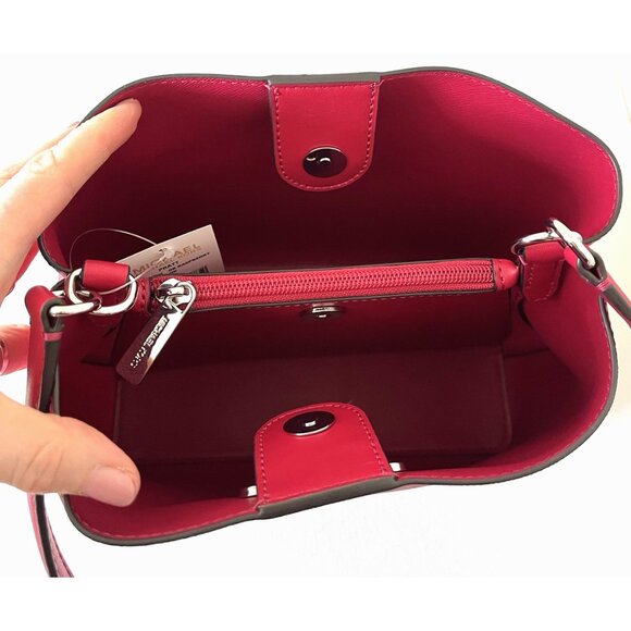 New Michael Kors Pratt Medium Shoulder Bag Dark Raspberry - Picture 5 of 6